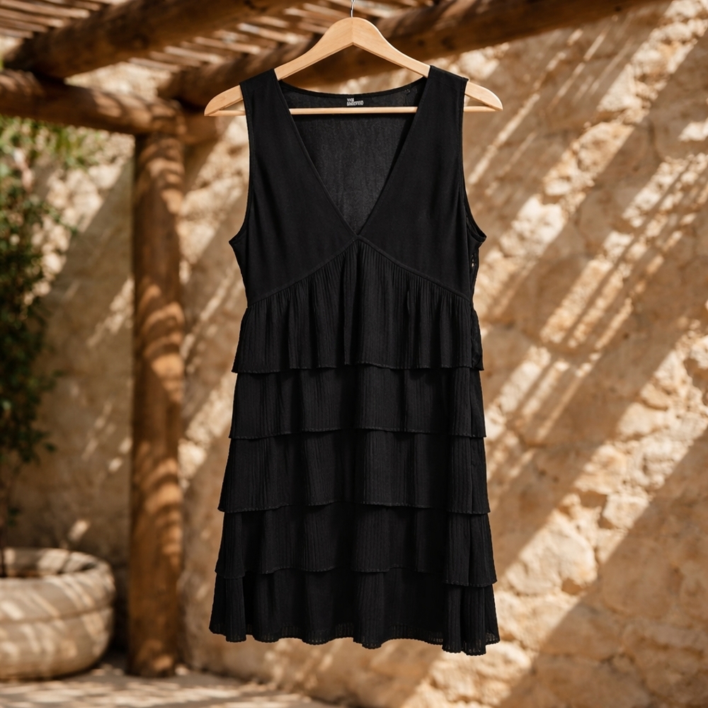 The Kooples Black Tiered Mini Dress